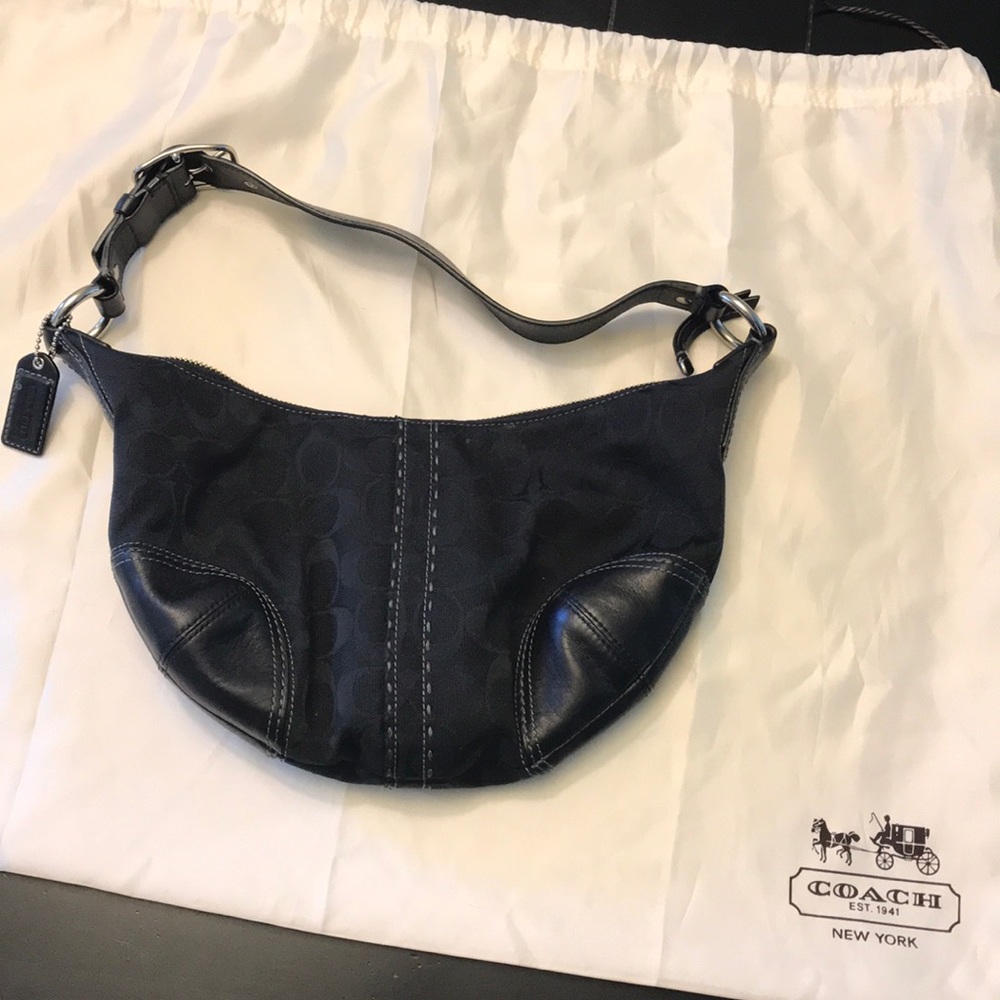 Authentic Coach small black over the shoulder hobo
